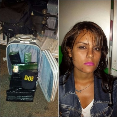 Os policiais encontraram 15 tabletes de maconha / Dagliane Cristina Quintino, 20 anos, moradora na cidade de S... ((Foto: DOF))