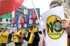 Manifestação contra a pena de morte no Irão em Viena, em Março de 2015 (JOE KLAMAR/AFP)
