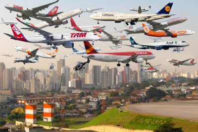 Céus congestionados: mais movimentada região do Brasil, São Paulo vê passar cerca de 2 mil aviões todos os dia... (Reprodução)
