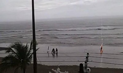 Taline Campos foi atingida por um raio no dia 1º de janeiro, enquanto caminhava na praia de Itanhaém, litoral... (Reprodução/Vídeo)