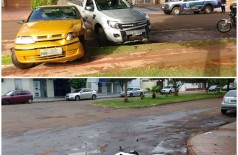 Motorista sem CNH é preso após bater em moto, fugir e causar outro acidente em Dourados (Fotos: Sidnei Bronka) ()