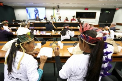Lideranças e representantes da etnia Guarani Kaiowá participaram de audiência pública na Comissão de Direitos... ()