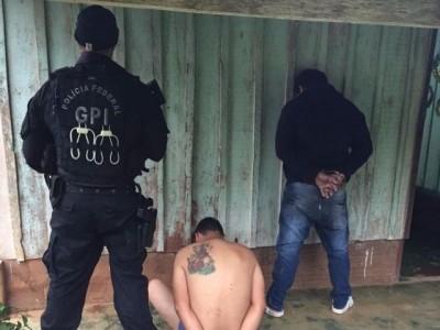 Traficantes presos durante Operação Sanga, hoje em Ponta Porã (Foto: Ponta Porã Informa) ()