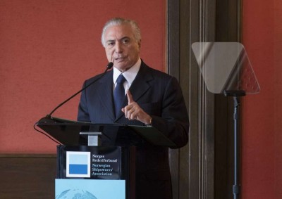 Michel Temer faz pronunciamento em visita à Noruega (Foto: EFE) ()